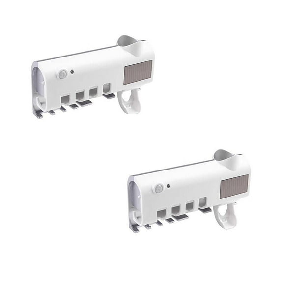 US 1 Pack Toothbrush UV Light Sanitizer Holder Automatic Toothpaste Dispenser