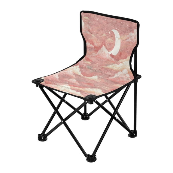 Outdoor Folding Chair 14.46x14.46x22.83 Inches, Camping Folding Chair Easy to Carry Ideal for Outdoor Picnics Camping Park Fishing Cartoon Pink Cloud
