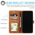 thumbnail image 3 of Allytech Slim Wallet Case for iPhone 15 Pro Max, [3 Card Slots] [Cash Pocket] Premium PU Leather Kickstand Magnetic Clasp Shockproof Full Body Protective RFID Blocking Flip Case - Brown, 3 of 9