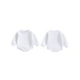 thumbnail image 2 of RUINIXCW Bubble Romper Baby Girl Boy Newborn Warm Fleece Sweater Romper Solid Crewneck Sweatshirt Long Sleeve Bodysuit Thick Spring Fall Winter Clothes, 2 of 9