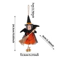 thumbnail image 2 of XIA0LE Halloween Small Witch Decor Halloween Tree Decoration Hanging Witch Doll Broomstick With Bells Ornaments For Porch, Party Decor (Orange), 2 of 7