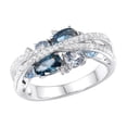 thumbnail image 1 of Anillo HUOGUO Butterfly Diamond, aleación azul en forma de corazón, 1 of 5