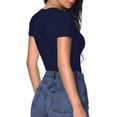 thumbnail image 2 of Women's V Neck Short Sleeve Long Sleeve Slim Fit T Shirt Tunic Tops Tee, 2 of 3
