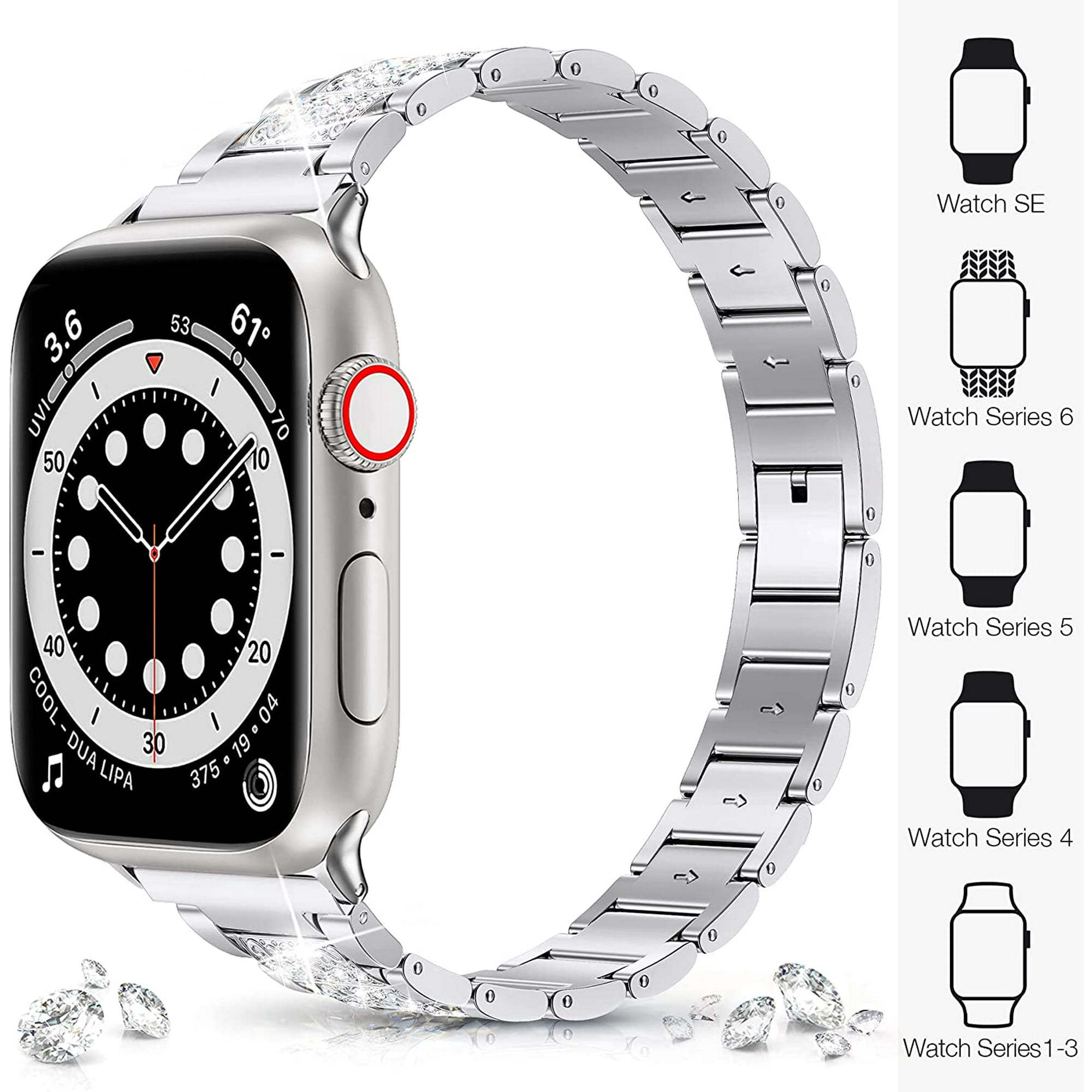 Compatible with Apple Watch Band 44mm Series 6 5 4 Apple Watch SE 44mm Band Men Stainless Steel Bands