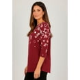 thumbnail image 2 of Jessica London Women's Plus Size Boatneck Tunic Top 3/4 Sleeve Shirt  Loose Fit, 2 of 6