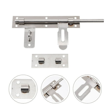 DRAFIDEEP Slide Latch Lock Sliding Barrel Bolt Stainless Steel Silver 1Set for Door Gate