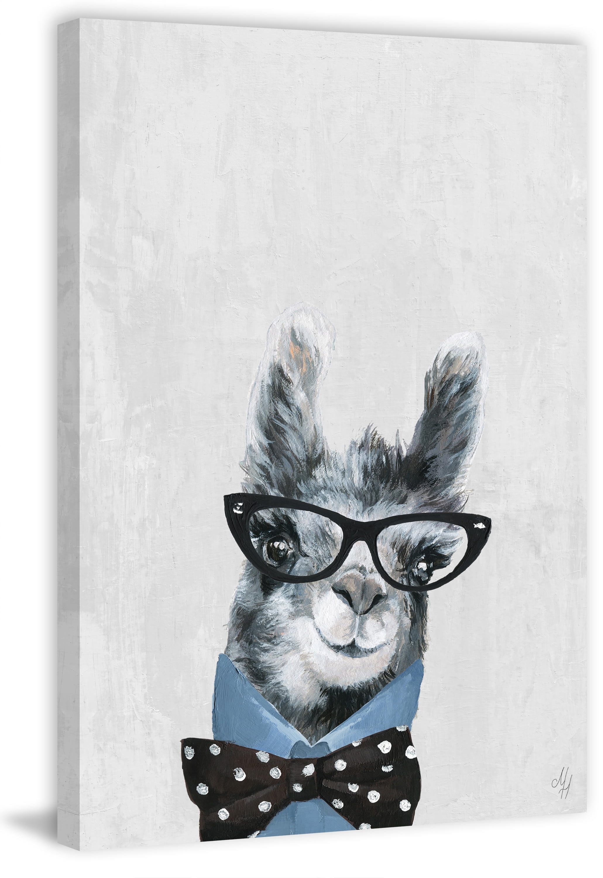 Marmont Hill Llama with a Bow III Canvas Wall Art