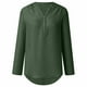 thumbnail image 5 of Blusas Umfun para mujer, camisas de manga larga, túnica informal con cremallera y cuello en V, blusa enrollable, verde militar, talla M, 5 of 5