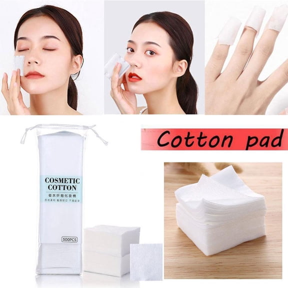 500 Pcs Lint-Free Makeup Remover Pads for Sensitive Skin, Gentle Cotton Rounds for Face Cleansing and Skincare Application