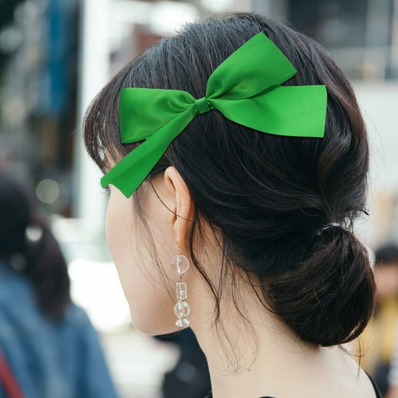 Soimiss 4Pcs St Patricks Day Hair Bow Green Bow for Hair Hair Decor Women