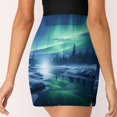 thumbnail image 3 of Aurora Starry Sky Women's High Short Skirt, High Waisted Mini Skirt with One Side Pocket, 3 of 5