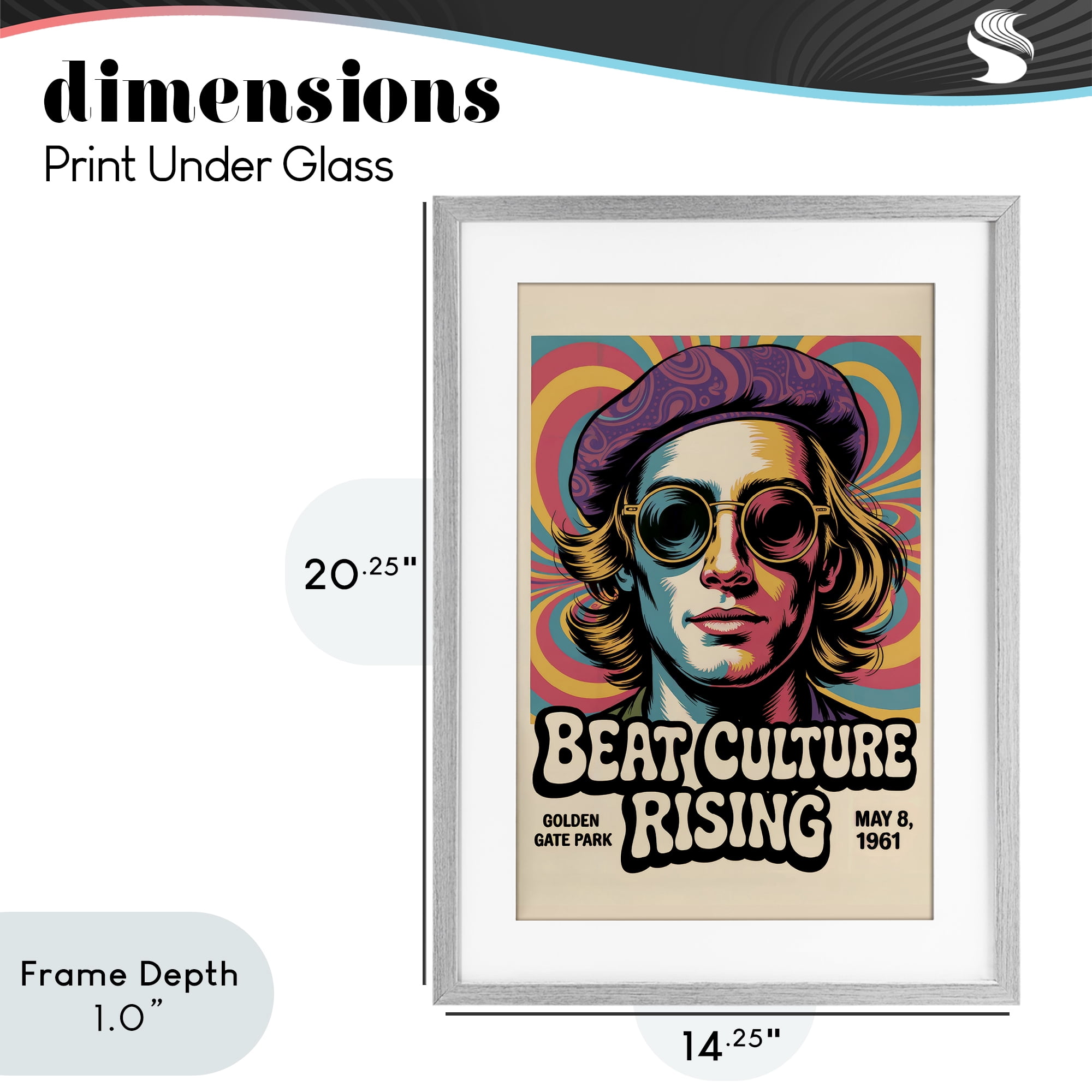 Stupell Industries Beat Culture Rising Poster Gray Framed Print Under Glass, design by Andreas Magnusson