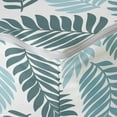 thumbnail image 4 of Floral Rectangle Pouf, Exotic Tropical Leaves from Rainforest, Under Desk Foot Stool for Living Room Office Ottoman with Cover, 25", White Teal Seafoam, by Ambesonne, 4 of 4