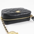 thumbnail image 5 of Pre-Owned CHANEL AS3258 Matelassé Coco Mark Chain Shoulder Bag Camera Lambskin Black Gold..., 5 of 15
