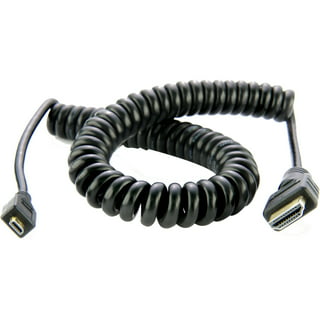 ATOMOS ATOMCAB011 Full HDMI to Full HDMI Cable, Curled, 19.7 inches (50  cm), 25.6 inches (65 cm) Extension Compatible
