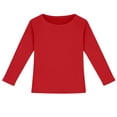 thumbnail image 3 of Hienoo Girls Long Sleeve Ribbed T-Shirt Casual Solid Stretch Crew Neck T Shirt, Sizes 5-14, 3 of 4