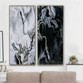 thumbnail image 2 of Benzara Wood Painting with Marbled Print in Multi-Color/Gold (Set of 2), 2 of 6