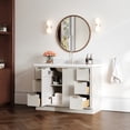 thumbnail image 2 of ARIEL Milan 49 Inch Single Rectangle Sink Bathroom Vanity with Pure White Quartz Countertop 1.5 Inch in Warm White, 2 of 7