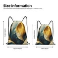 thumbnail image 2 of Gaeub Golden Blue Leaf Design Drawstring Backpack Bag Sport Gym Sackpack Heavy Duty String Backpack for Men Women-Medium, 2 of 6