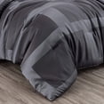 thumbnail image 4 of Chezmoi Collection 4-Piece Geometric Jacquard Comforter Set King Size, Soft Silky Lustrous Modern Gray Geometric Block Pattern Lightweight Bedding Set for All Seasons, 4 of 10
