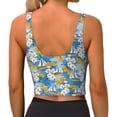 thumbnail image 4 of Goofa Flower and Sail Boat Printed Sports Bras for Women, High Impact Running Bra Workout Crop Tank Tops Longline Sports Bra Push up-X-Large, 4 of 9