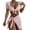 Pink, variant on Elainilye Fashion Swimsuits for Women 2024 Four-piece Suit Bandage Solid Sexy Bikini Push-Up Padded Swimwear Beachwear Set,Brown