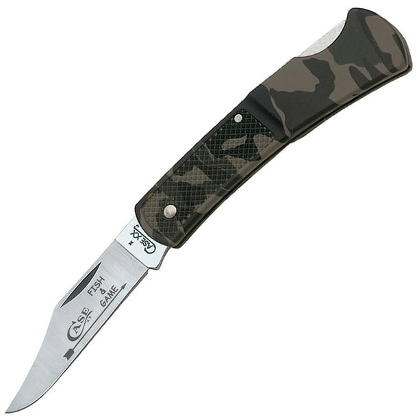 WR Case XX Pocket Knife 90118 FISH AND GAME CASE CALIBER CAMO LOCKBACK