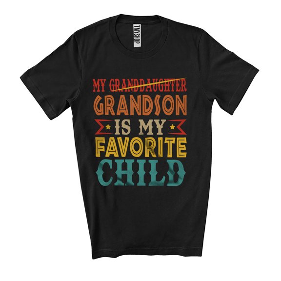 Vintage My Grandson Is My Favorite Cute Child; Wonderful Father's Day Dad Grandpa; Family Unisex T-Shirt