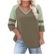 thumbnail image 2 of mfyjkho Tops Casuales Para Mujer, Camiseta Holgada Con Cuello En V, Mangas Tres Cuartos Y Mangas 3/4 Para Mujer Tops Para Salir Para Mujer Xxxxl, 2 of 5