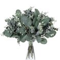 thumbnail image 1 of 20 piezas de tallos de hojas de eucalipto artificiales mixtos, tallos de vegetación artificial, ramas de imitación de plástico reutilizables, plantas de imitación decorativas realistas, planta verde d, 1 of 9
