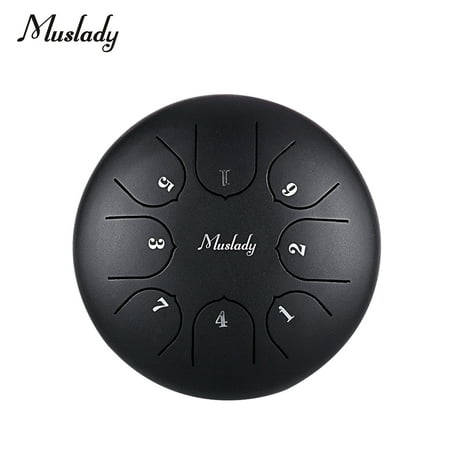 Muslady 6 Inch Mini Steel Tongue Drum C Key 8 Tones Percussion Instrument Hand Pan Drum with Drum Mallets Carry