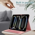 thumbnail image 3 of Case for iPad Pro 11" 2024 Cloth Texture Business Tablet Cover with Multi-Angle Flip Stand & Card Holder, Auto Wake/Sleep Full Body Protective Case for iPad Pro 11" 2024, Pink, 3 of 8