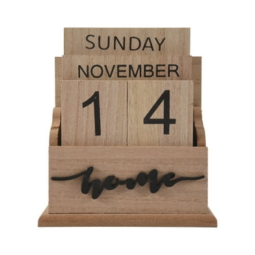 Top Sales Wooden Flip Desk Blocks Calendar, Plank/Table Calendar Display,for Home/Office Decoration,11.5X6.5X14.5CM,A