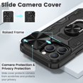 thumbnail image 3 of For iPhone 13 Pro Case, iPhone 13 Pro Phone Case with Camera Cover & Kickstand with Built-in 360°Rotate Ring Stand Magnetic Magnet Protective Phone Cover Case for iPhone 13 Pro -Black, 3 of 7