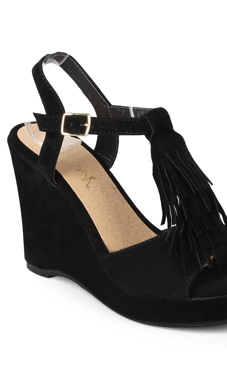Betani Iveth-16 Suede Peep Toe Fringe 