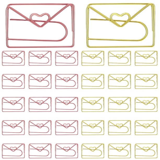 Sujetapapeles FdcLixuvol 30 piezas, oro rosa y dorado, 3 x 2 cm