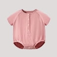 thumbnail image 4 of QSXADF Newborn Bodysuits Infant Girls Rompers Short Sleeve Romper Summer Solid Color Infant Outfits, 4 of 4