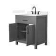thumbnail image 2 of Beckett 30" Dark Gray Single Vanity & White Quartz Top (3-Hole) & Black Trim, 2 of 5