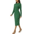 thumbnail image 4 of MODA NOVA Juniors Round Neck Twist Back Long Sleeve Cable Knit Cut Out Bodycon Midi Dress, 4 of 6