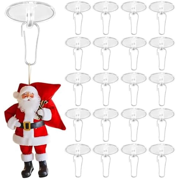 100Pcs Self-Adhesive Damage-Free Ceiling Hooks, Removable No-Drill Hangers for Christmas/Wedding/Birthday Balloon & Home/Kitchen Decor