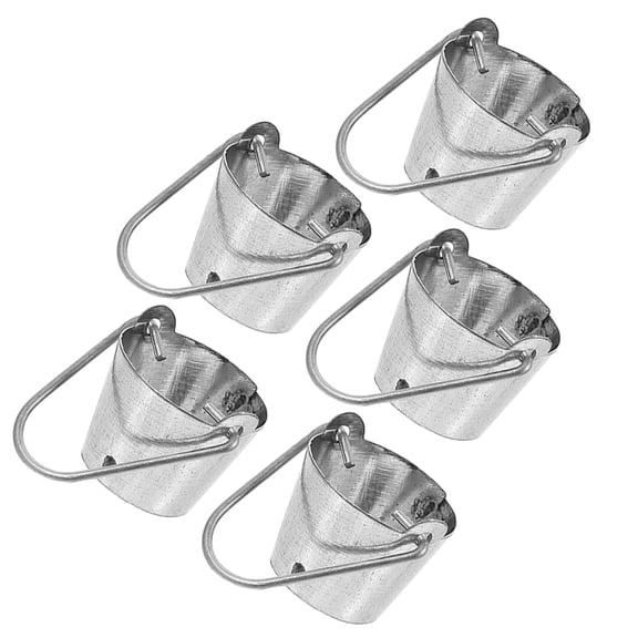 5 Pcs Mini Tin Bucket Buckets Mini House Accessories Miniature Bucket Model Miniature Toy