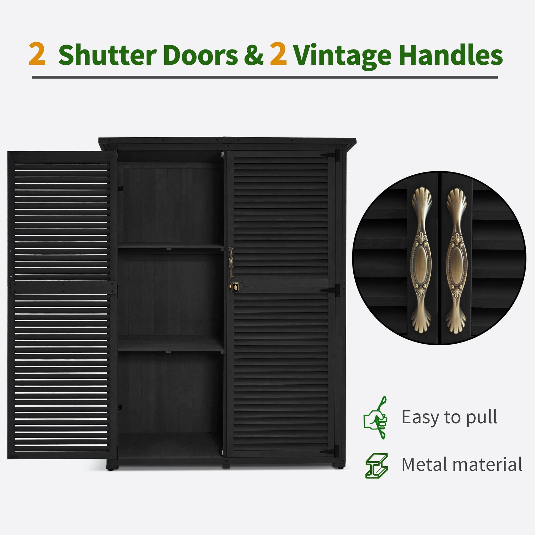 MCombo Outdoor Wood Storage Cabinet, Garden Tool Shed 1900