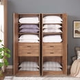 thumbnail image 5 of Lee Wardrobe Closet 1.0 from Engineered Wood in Golden Brown - Set of 2, 5 of 16