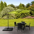thumbnail image 3 of CorLiving 9.5ft Tilting Offset Patio Umbrella, Outdoor Hanging Umbrella with Crank, Cantilever Patio Umbrella, For Backyard, Deck, Garden, Outdoor Patio Umbrella with Base, Lime Green, 3 of 13