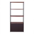 thumbnail image 2 of ACME Sara Bookcase in Espresso PU in Walnut & Sandy Black, 2 of 2