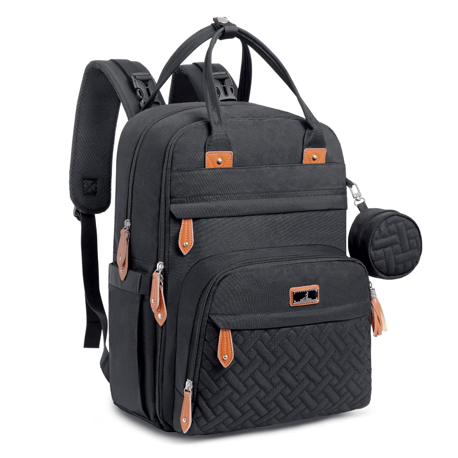 BabbleRoo Diaper Bag Backpack, Multifunction Original Baby Diaper Bag with Insulated Pockets, Black
