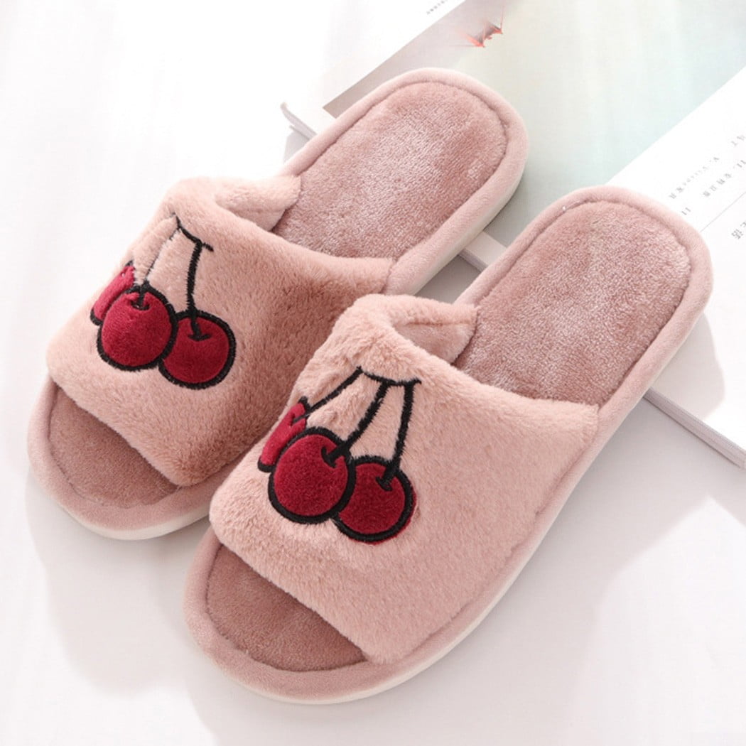 girls fluffy slider slippers