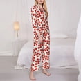 thumbnail image 3 of Lsque Tomato Pattern Long Sleeve Pajama Set for Women - Soft 2-Piece Sleepwear and Loungewear Set with Pockets, Comfy Nightwear-Medium, 3 of 7