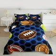 thumbnail image 2 of Manfei Rugby Sport Bedding Comforter Set,Football Game Gamer Twin Comforter Sets,Blue Geometric Honeycomb Hexagon Bedding Set For Boys,Microfiber Bedroom Decor Reversible,2 Pieces, 2 of 8