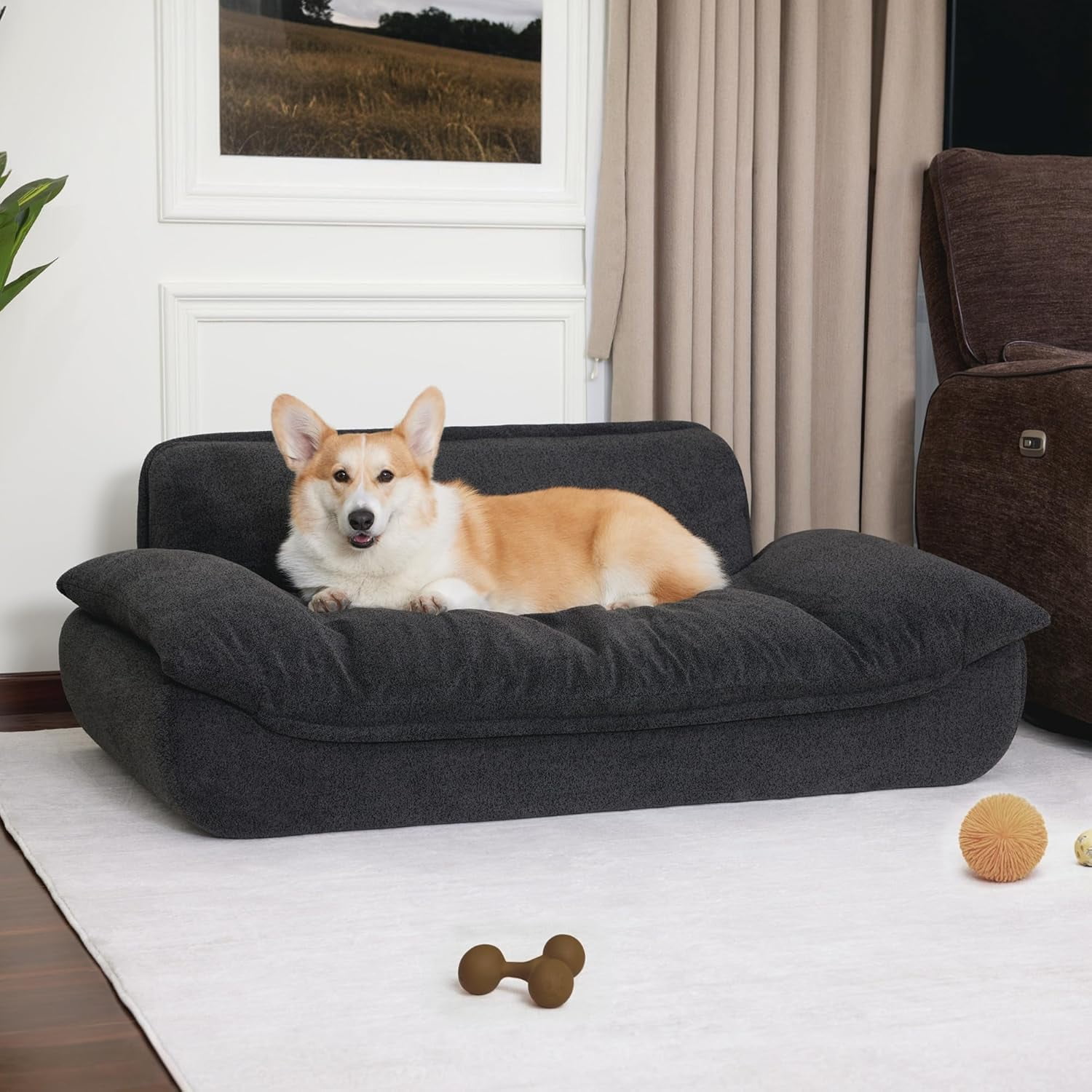 Lovupet Dog Couch for Large Breed, Fabric Dog Sofa Bed with Anti-Slip Bottom, PS215